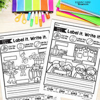 Magic e Labeling Worksheets, CVCE Cut and Paste Practice