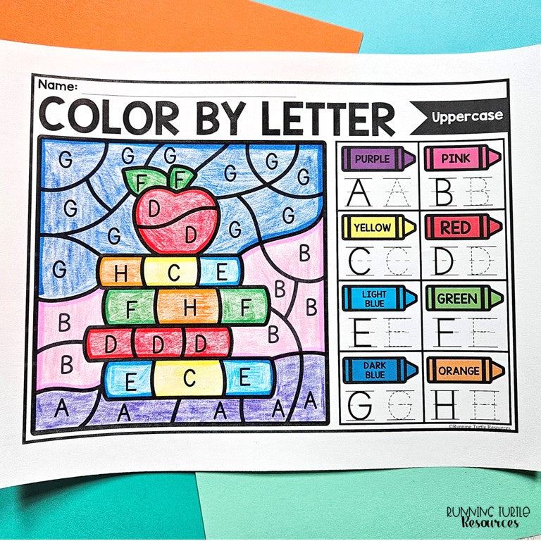 Back to School Color by Letter and Beginning Sound Pages