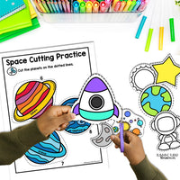 Space Cutting Practice during the Artemis 2 Mission, Preschool & Kindergarten Fine Motor