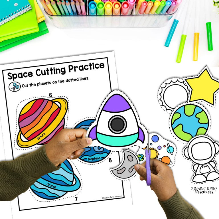 Space Cutting Practice during the Artemis 2 Mission, Preschool & Kindergarten Fine Motor