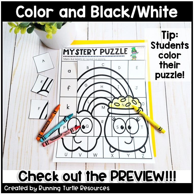 St. Patricks Day Alphabet Mystery Puzzles