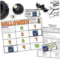 Halloween Number Match Count and Cover Task Cards