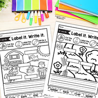Bossy R Label It Write It Cut and Paste Worksheets for Kindergarten and 1st Grade