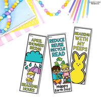 April Reading Log and Spring Bookmarks, Spring Break Reading Challenge Bingo Board