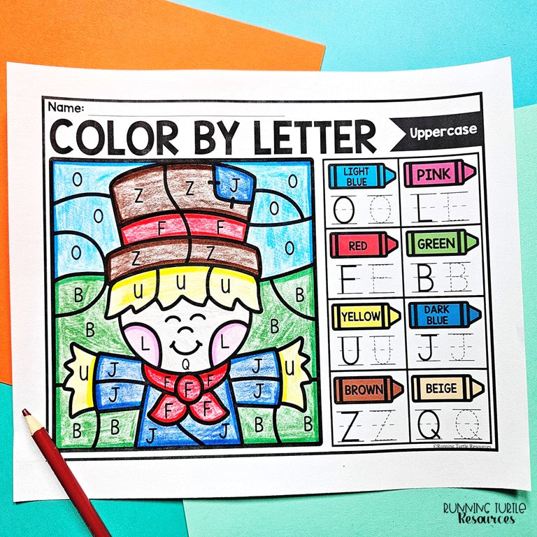 Fall Color by Letter and Beginning Sound Pages