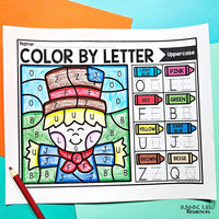 Fall Color by Letter and Beginning Sound Pages