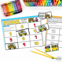 Number Match Task Cards Back to School