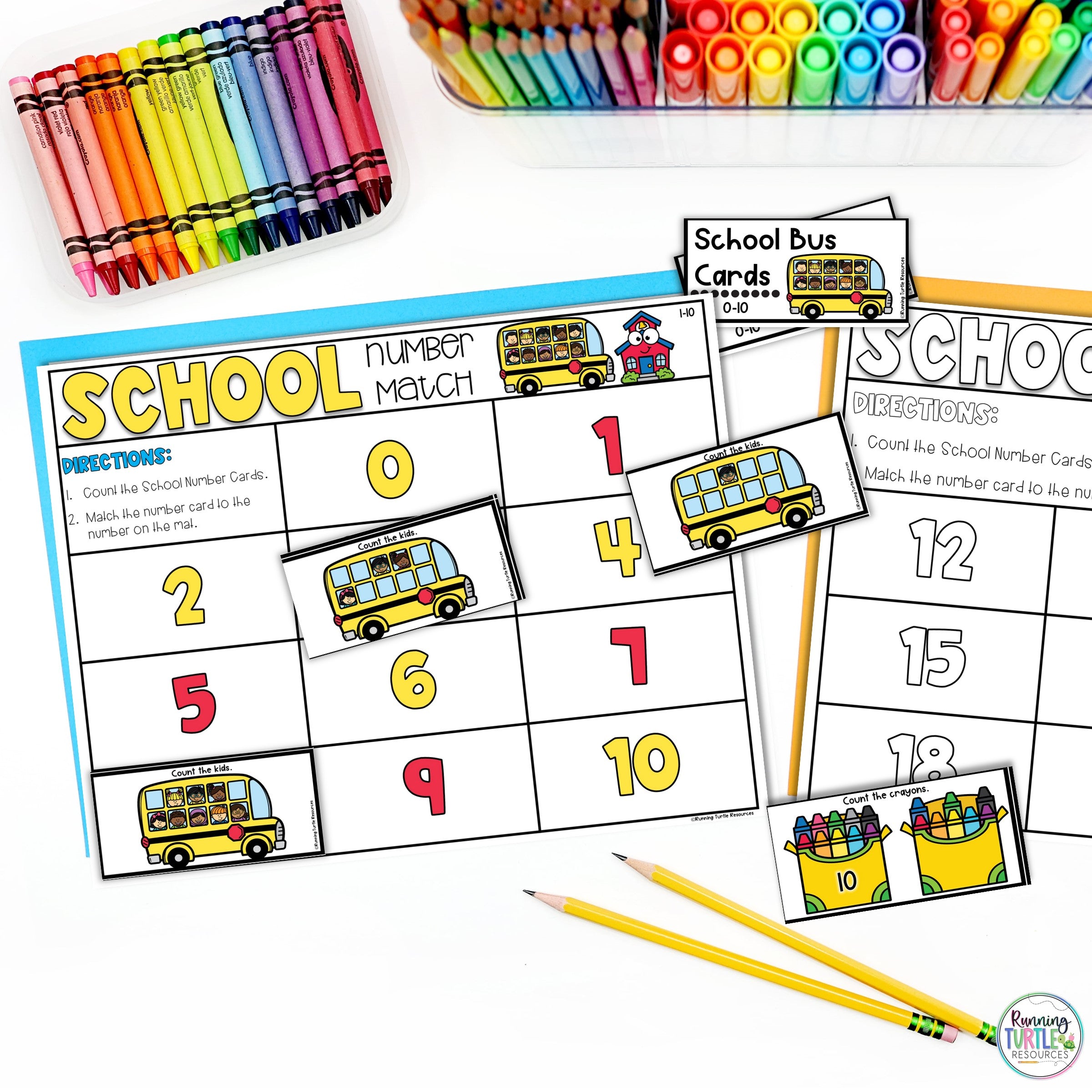 Number Match Task Cards Back to School