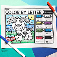 Pets Color by Letter and Beginning Sound Pages