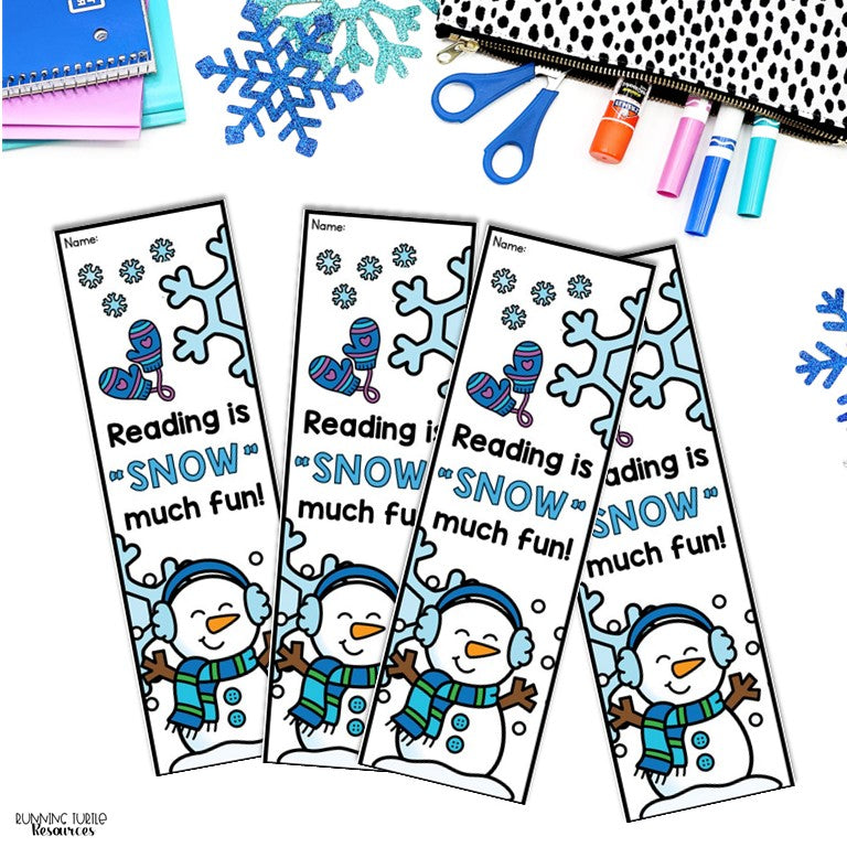 January Reading Log and Bookmark, Winter Bingo Reading Challenge