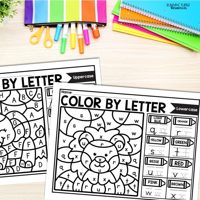 Zoo Color by Letter and Beginning Sound Pages