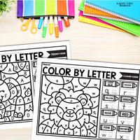 Zoo Color by Letter and Beginning Sound Pages