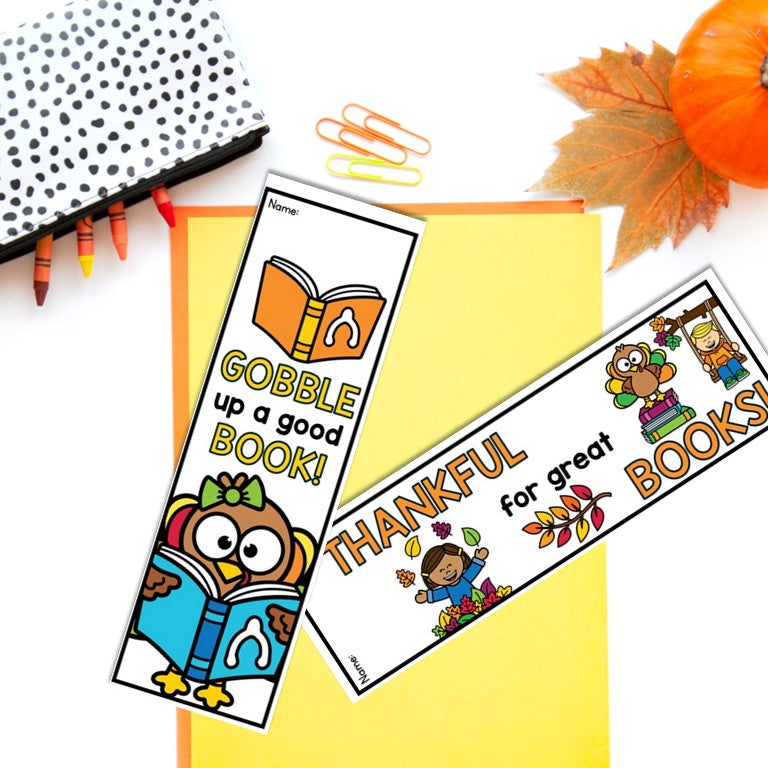 November Reading Bingo Challenge and Thankful Bookmarks