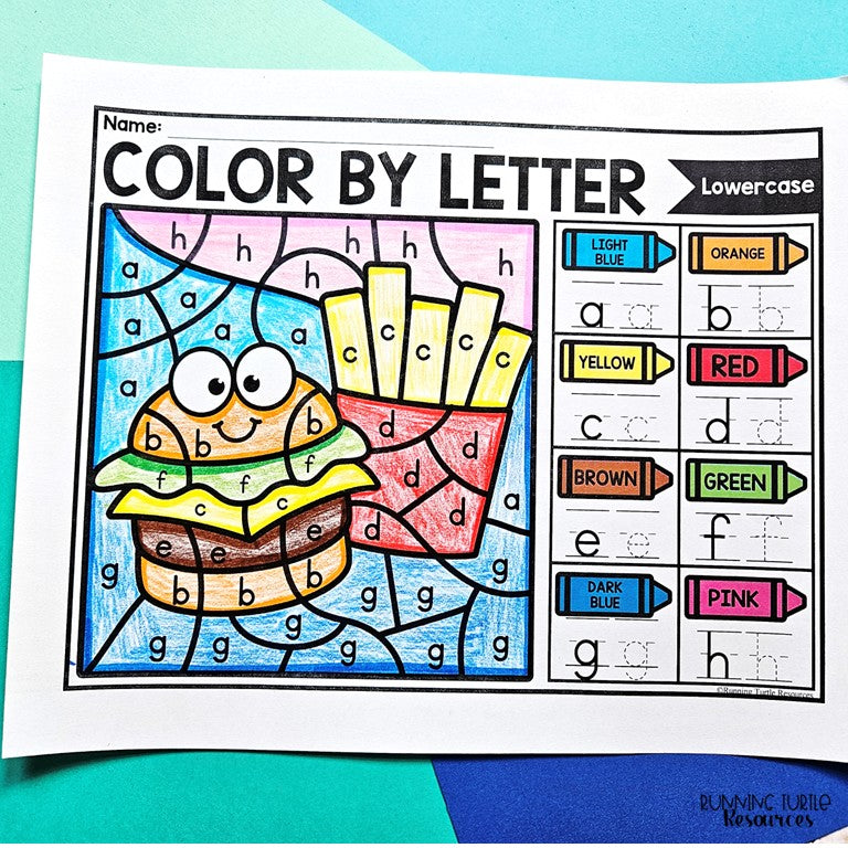 Food Color by Letter and Beginning Sound Pages