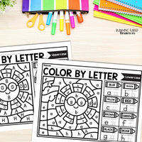 Weather Color by Letter and Beginning Sound Pages