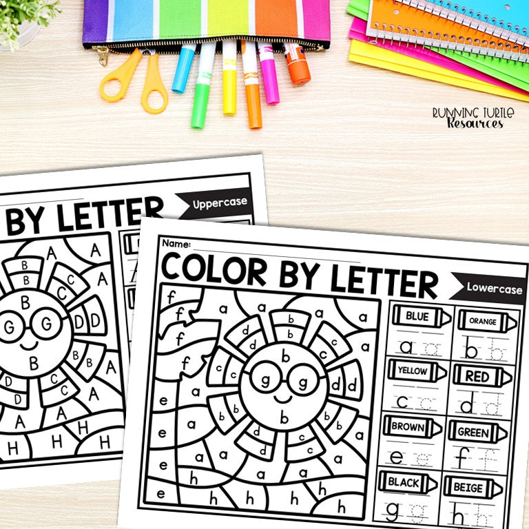 Weather Color by Letter and Beginning Sound Pages