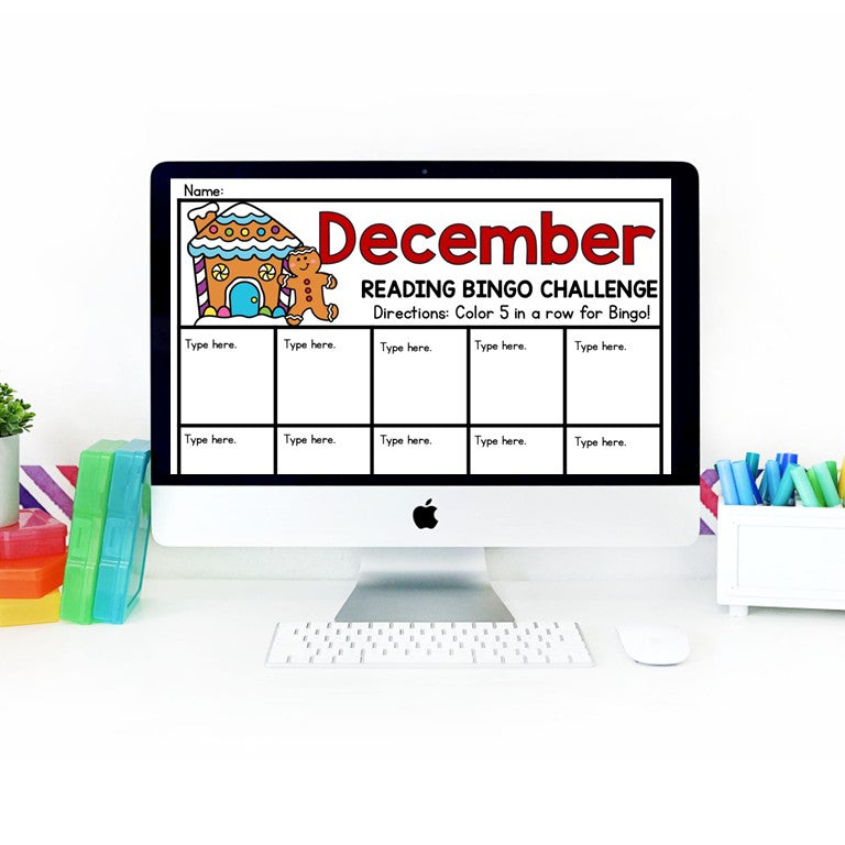 December Reading Log, Bingo Reading Challenge and Bookmarks