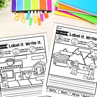 Digraph Worksheets for Kindergarten and First Grade, Label it Write it!