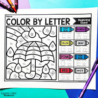 Spring Color by Letter and Beginning Sound Pages