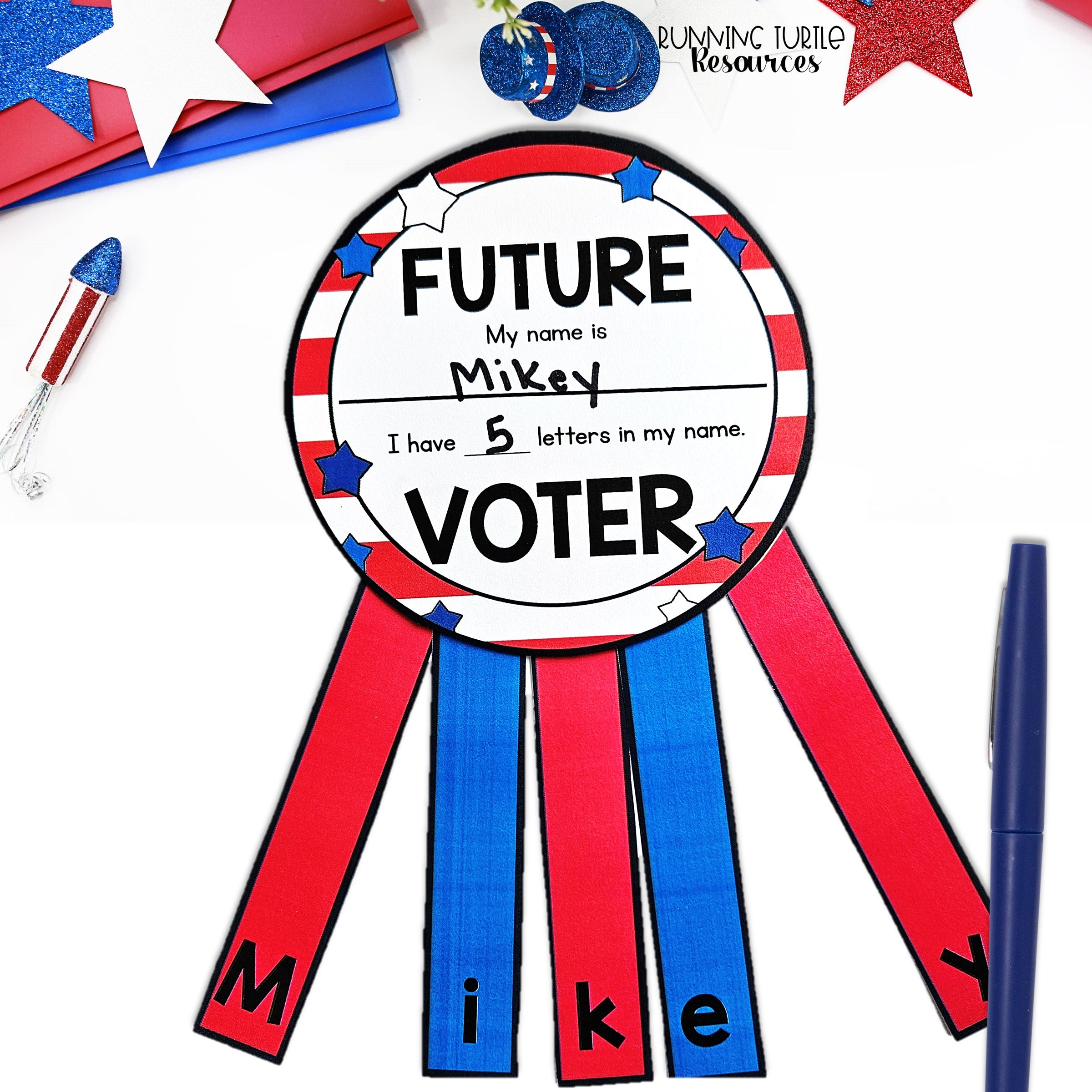 Future Voter Name Craft for Preschool and Kindergarten