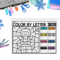 Winter Color by Letter and Beginning Sound Pages