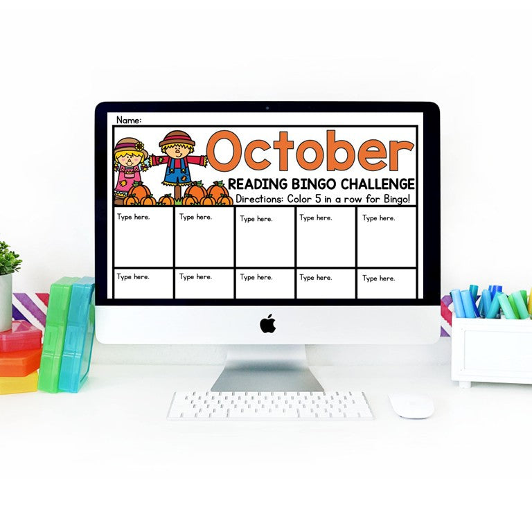 October Reading Bingo, Fall Reading Challenge and Bookmarks