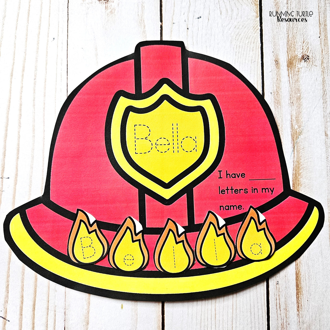 Firefighter Craft for Fire Safety Week, Preschool and Kindergarten Name Craft