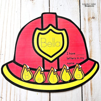 Firefighter Craft for Fire Safety Week, Preschool and Kindergarten Name Craft