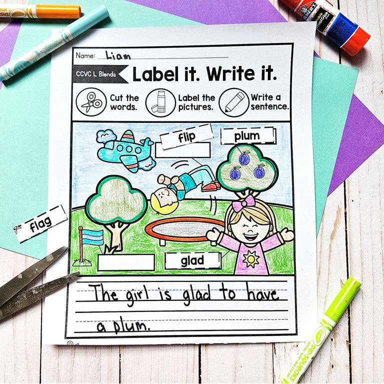 Beginning and Ending Consonant Blends Worksheets for 1st Grade