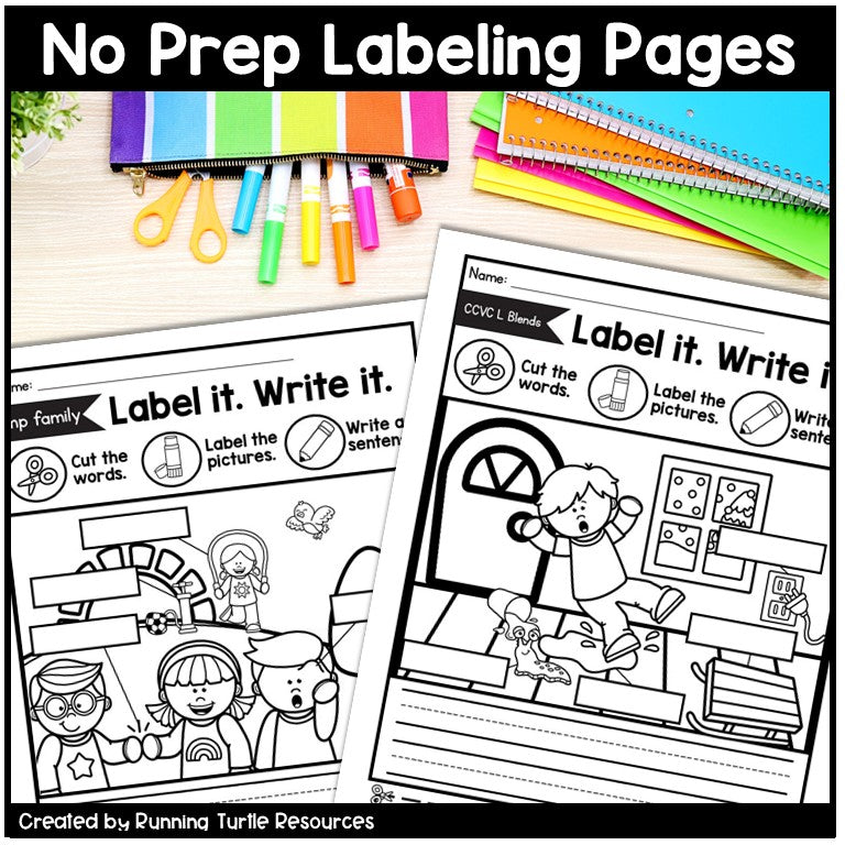 1st Grade Phonics Label It Write It Bundle