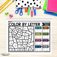 Sports Color by Letter and Beginning Sound Pages