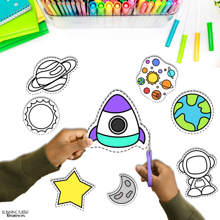 Space Cutting Practice during the Artemis 2 Mission, Preschool & Kindergarten Fine Motor