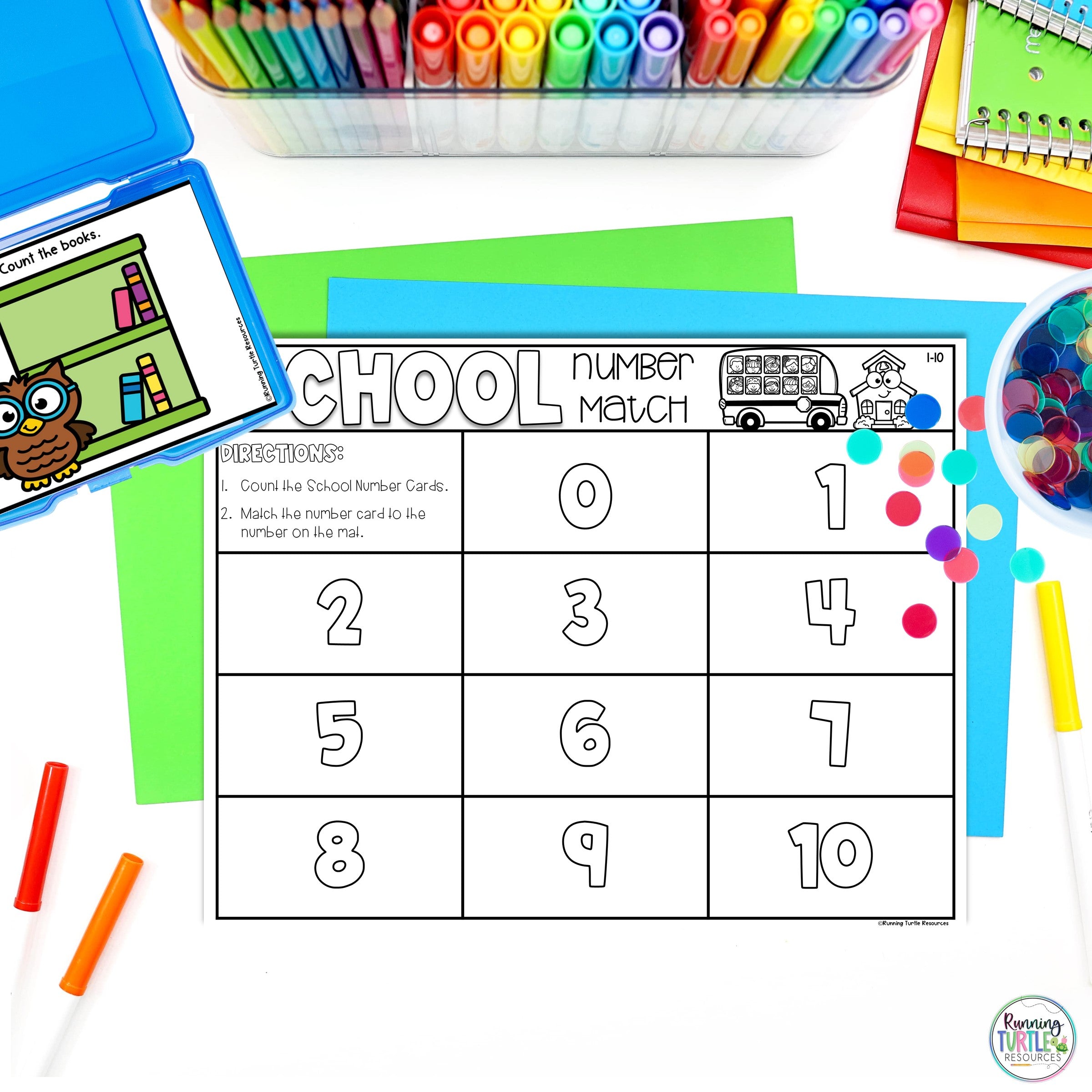 Number Match Task Cards Back to School
