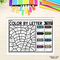 Weather Color by Letter and Beginning Sound Pages