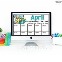 April Reading Log and Spring Bookmarks, Spring Break Reading Challenge Bingo Board