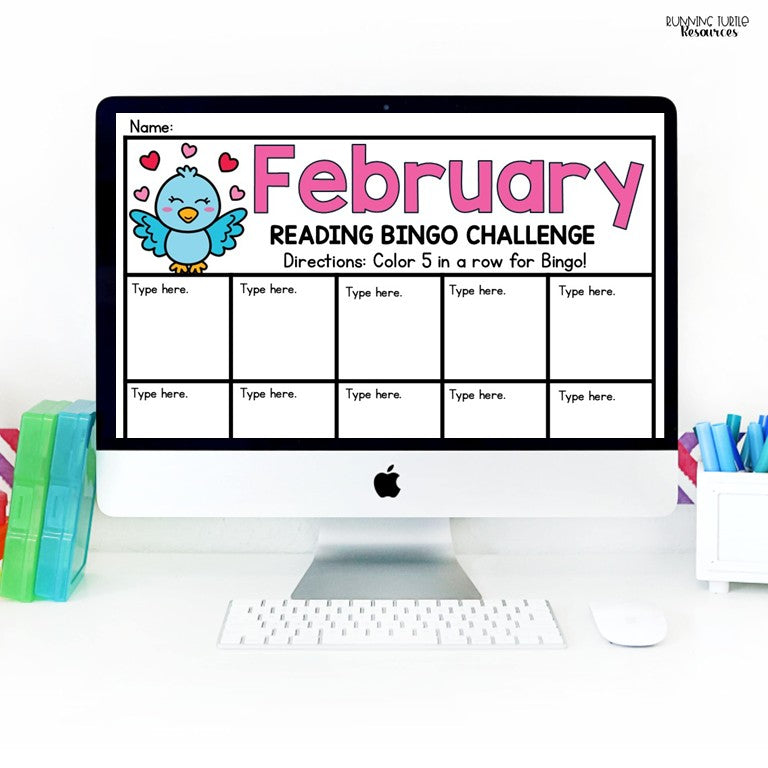 February Reading Bingo Challenge, February Reading Log and Bookmarks