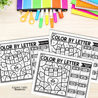 Back to School Color by Letter and Beginning Sound Pages