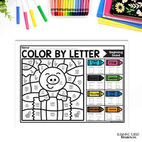 Farm Color by Letter and Beginning Sound Pages