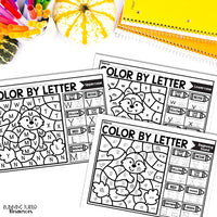 Fall Color by Letter and Beginning Sound Pages