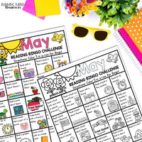 May Reading Log, Spring Bookmarks, Summer Reading Bingo, End of Year Bingo