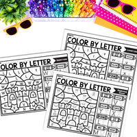 Summer Color by Letter and Beginning Sound Pages