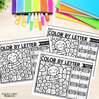 Spring Color by Letter and Beginning Sound Pages