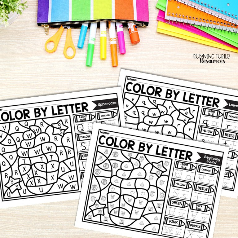 Food Color by Letter and Beginning Sound Pages