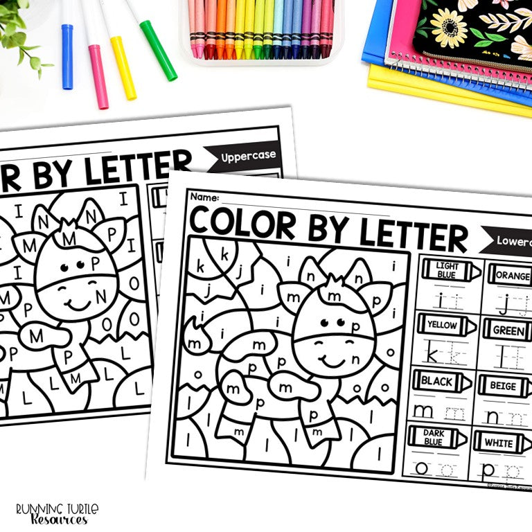 Farm Color by Letter and Beginning Sound Pages