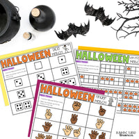 Halloween Number Match Count and Cover Task Cards