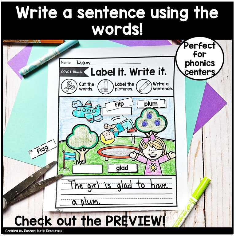 1st Grade Phonics Label It Write It Bundle