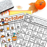 October Reading Bingo, Fall Reading Challenge and Bookmarks