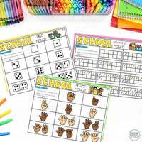 Number Match Task Cards Back to School