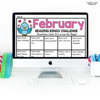 February Reading Bingo Challenge, February Reading Log and Bookmarks
