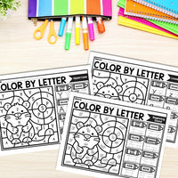 Pets Color by Letter and Beginning Sound Pages